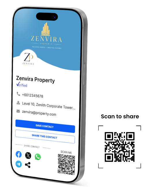 Digital business card on phone